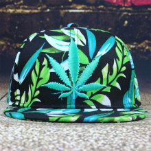 Floral Flat Brim 6 Panel Snapback Caps